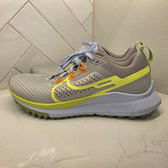 Nike React Pegasus Trail 4 DJ6158-002 Gray Volt Men’s Size 8 Running Trail Shoes - Picture 2 of 6